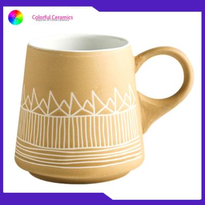 China Different Size Silkscreen Coffee Mugs Stoneware Advertising Low Water Absorption for sale