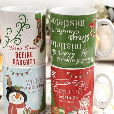 China Christmas Personalized Ceramic Coffee Mugs Festival Advertising Promotional Gifts for sale