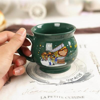 Cina Glassa unica del fumetto del barattolo delle tazze da caffè personale gres del vaso verde ceramico della porcellana in vendita