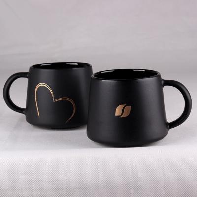 China Black Matte Ear Custom Ceramic Coffee Mugs Eco - Friendly Creative Design for sale