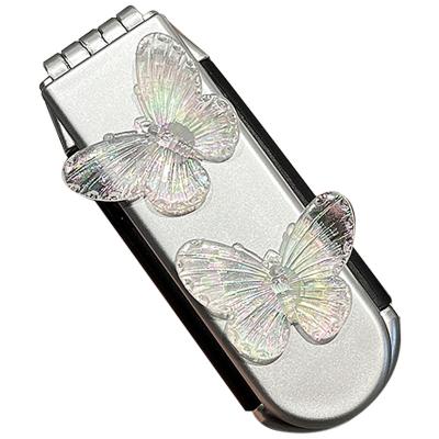 China Custom Cute Foldable Portable Comb Convenient for Girls to Carry and Organize Hair Comb with Makeup Mirror for sale