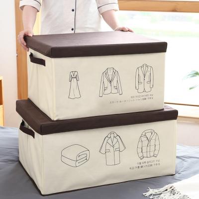 China Folding Storage Bins With Lids, 3 Pack Storage Bins For Closet Shelves Foldable Home Fabric Storage Organizer With Reinforced Handle for sale