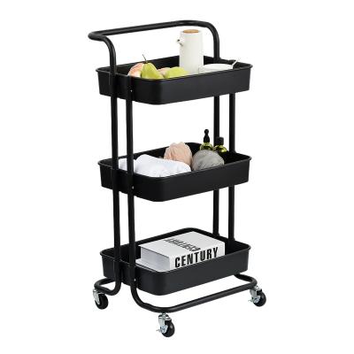 China Storage Cart 3-Tier Multifunctional Rolling Cart Utility Organizer for sale