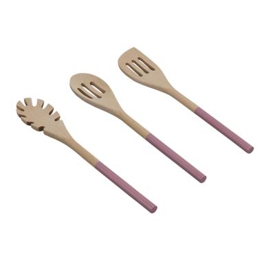 China Amazon Sustainable Hot Kitchen Utensil Set Wooden Serving Spoons Wooden Spoon, Spatula, Fork, Slotted Turner, Corner Spoon for sale