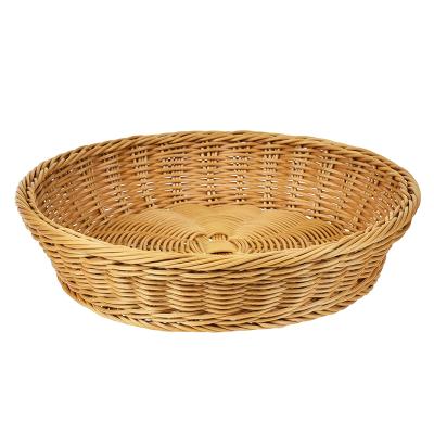 China Natural Stored Tray Storage Basket Woven Fruit Wicker Fruit Basket Basket for sale