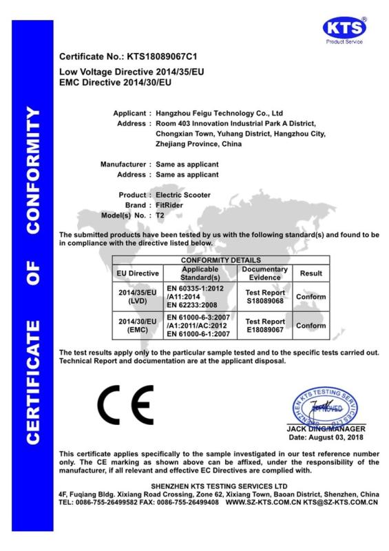 CE - Hangzhou Feigu Technology Co.,Ltd.