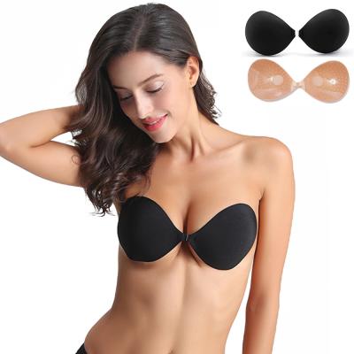 China Push Up Ladies Adhesive Strapless Bra Invisible Bra For Wedding Dresses Backless Strapless Plus Size Bra for sale