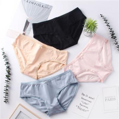 China Breathable Cotton Women Breathable Sheer Bow Low Mid Waist Comfortable Panties for sale