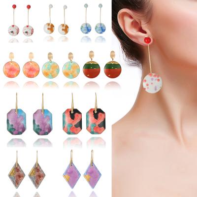 China CLASSIC fashion cheap circle earrings jewelry set, soft ceramic clay drop earrings for women for sale