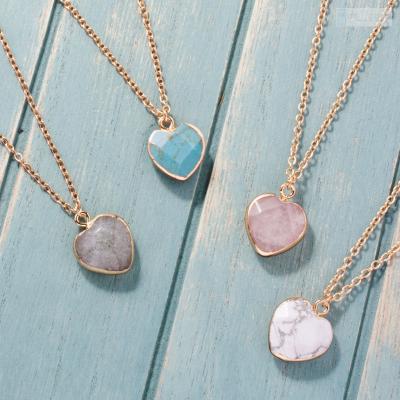 China BOHEMIA Healing Gemstone Faceted Amethyst Heart Star Necklace Reiki Lucky Stone Rose Quartz Fengshui Energy Necklace Valentine Jewelry for sale