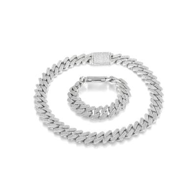 China Lead Free Nickel Free Cuban Link Chain For Mens Womens Necklaces Chain Chain Bling Bling Hip Hop Necklace Chain Heavy Heavy Silver CZ Silver Gold Plated Rhinestone for sale