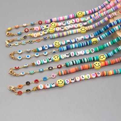 China Polymer Blueeye Polymer Clay Hipster Sunglass Clay Ear Hook Bead Letter Chain Stopper Lanyard Non-Slip Ear Hook For Monocle Necklace Valentine's Gift for sale