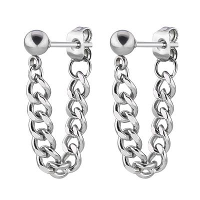 China HOT silver black titanium steel studs stainless steel fashion chain small European and American steel ball studs for sale