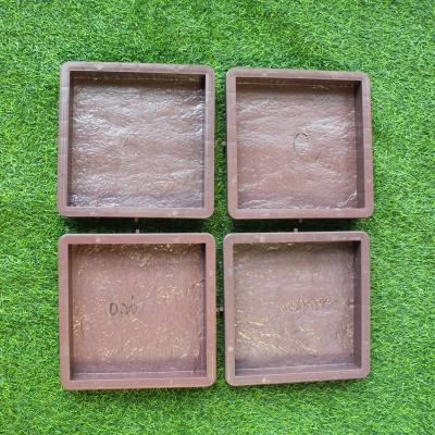 China Non Shedding Plastic Paver Mold Leaf Maple Shape Tile Concrete Casting Mold 25x25cm for sale