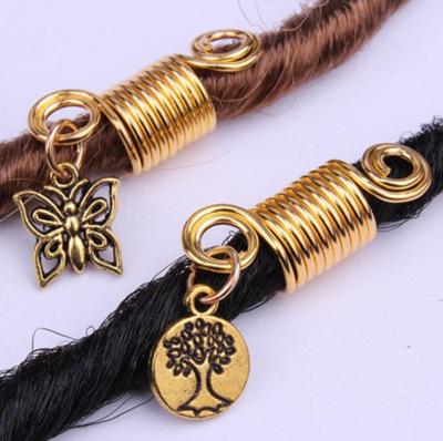 China Lady Hair Beads For Kid Beads Hair Accessories Crystal Hair Braids Cuff Gold Pendant for sale