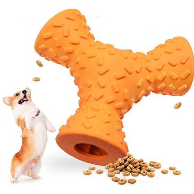 China Viable Interactive Dog Toys Pet Food Toys Three Leaky Mouth Rubber Interactive Leakage for sale