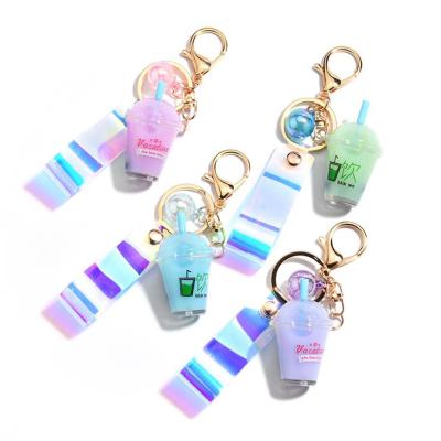 China Fasion Fun Milk Tea Key Chain Activity Acrylic Pendant Gift for sale