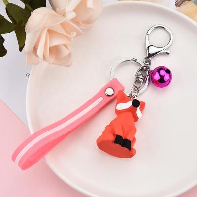 China Simple Geometric Animal Bag Gift Silicone Resin Cartoon Key Ring Jingle Doll Chime Section Animals for sale