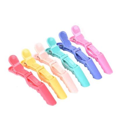 China New 2020 Simple Clip Plastic Long Bill Woman Candy Color Clip Tool Hairdressing Transparent Clip for sale