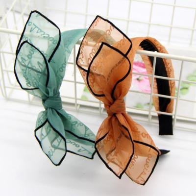 China Simple And Soft Korean Hair Band Bow Tie Style Small Fresh With Wide Edge Hair Accessories for sale