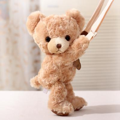 China Fashion Ladies Plush Teddy Bear Cross-Body Bag Plush Coin Bag Key Case for sale