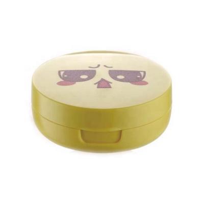 China Recycled Materials Plastic Cosmetic Packaging Round Empty Compact Case Pressed Powder Cosmetic Boxes for sale