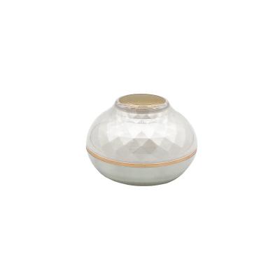 China Smooth Surface White Golden Bowl Shape Fancy Acrylic Jar 30g 50g for sale