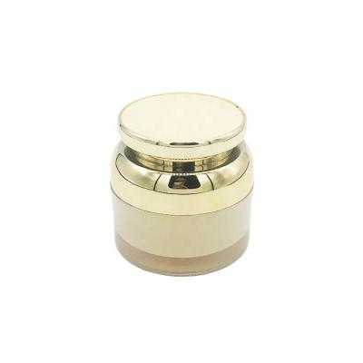 China Unique Luxury Unbreakable Gold Mirror Shape Acrylic Airless Jar 30g 50g for sale