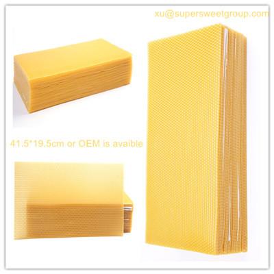 China Pure Beeswax Comb Foundation Sheet , Beehive Wax Foundation Without Additives for sale