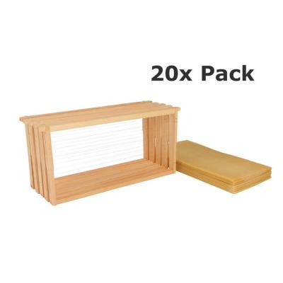 China Full Deep Plastic Bee Frames Unassembled Flat Pack Pinewood 10 Super Hive Frames for sale