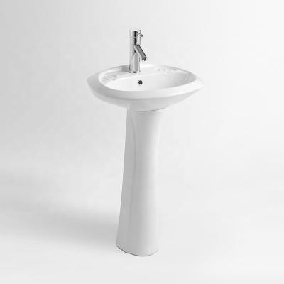 China Good quality low price modern high waist round pedestal wash faucet hot selling basin for sale