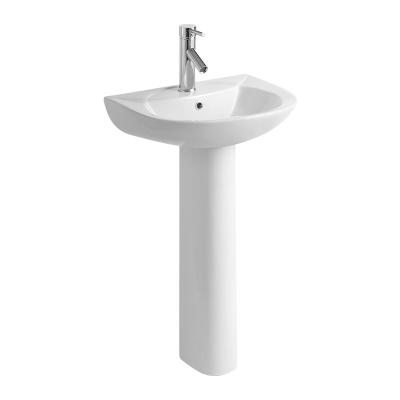 China Modern Promotional Good Quality Ceramic Pedestal Wash Basin Bathroom for sale