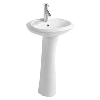 China Good quality low price modern high waist round pedestal wash faucet hot selling basin for sale