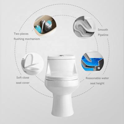 China Double-Flow Siphon One Piece Cheap Prices Tie Down Lavatory Toilet for sale