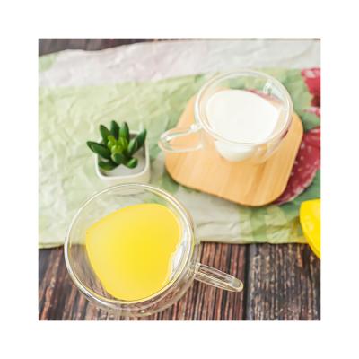 China Sustainable Heart Shaped Transparent Vacuum Insulated Double Wall Juice Cups Thermos Cup for sale