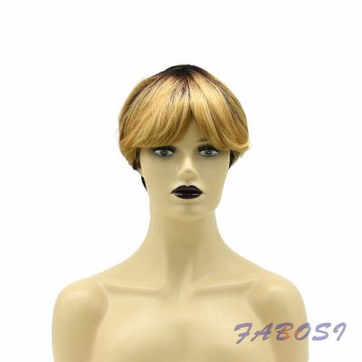 China Straight Women's Gradient Color Hair Short Remy Hair Wig for sale