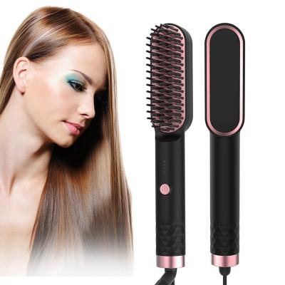 China Home 3-in-1 Beard Comb Beard Straightener Men's Portable Beard Straightener Fast Heating Brush for sale