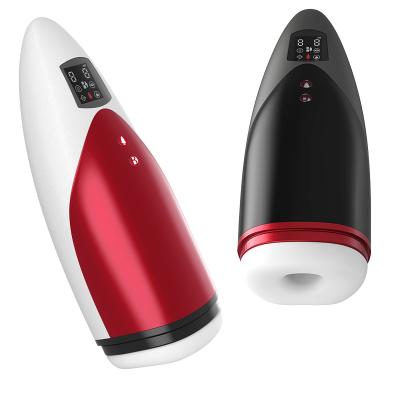 China TPE+ABS 2021 Automatic Male Masturbation Cup 5-Frequency Vibration LED Sucking Screen For Male for sale