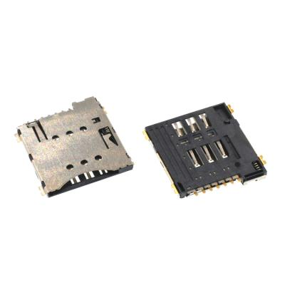 China Micro sim card push type 6+1P 7 pin pcb gold plated PCB size 1.35mm connector for sale