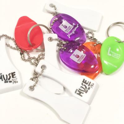 China PTLS-003 Europe Customized Logo Plastic Lottery Ticket Scraper With Key Chain for sale