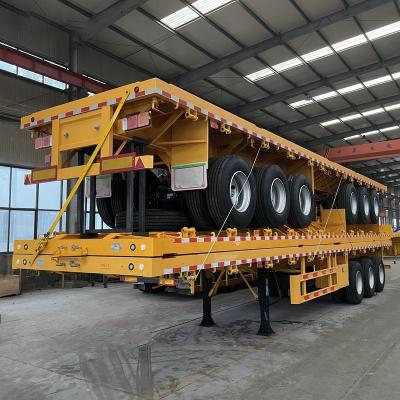 China Truck Trailer Low Price Container Chassis 20ft 40ft 45ft Flatbed Semi Trailer for sale