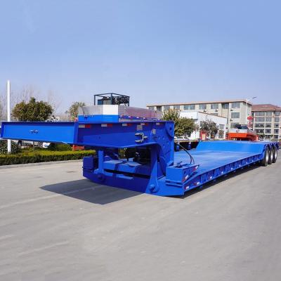 China Truck Trailer Front Load Low Bed Trailers 4 Axles 120 Ton Detachable Gooseneck Lowbed Semi Trailer for sale