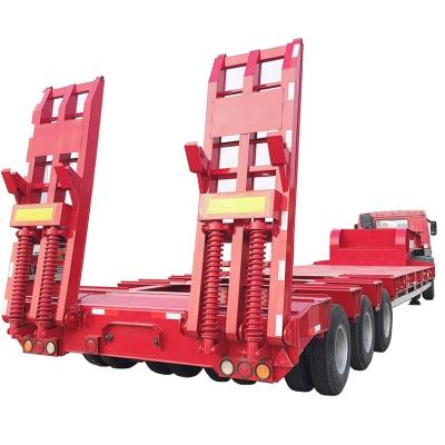 China Truck Trailer Factory Low price transport containers Flatbed Semi-Trailer 3 Axle Platform Trailer 60tons 40ft Flat Bed Semi Trailer for sale for sale