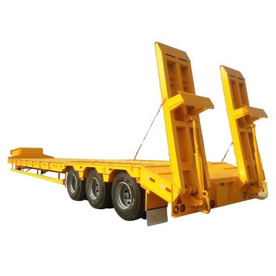 China Truck Trailer 3 Axles 60 Ton New Cheap Lowbed Truck Lowboy Low Bed Semi Trailer For Sale Low Bed Semi Trailer In Uganda for sale