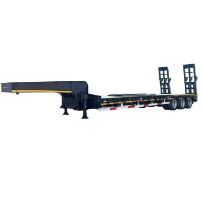 China Truck Trailer Hot Sale 13m 3 Alxes Standard Excavator Transport Lowbed Semi Trailers Truck Low Bed Trailer Low Platform Semi-Trailer for sale