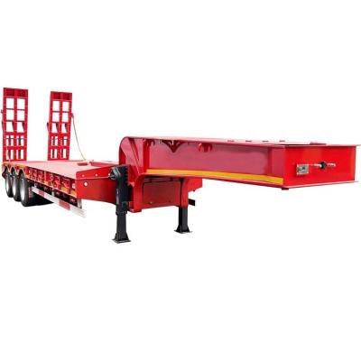 China Truck Trailer Hot Sale 3 Axle 60 Ton 80 Ton Heavy Duty Lowbed Semi Trailer for Nigeria for sale