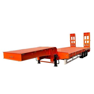 China Truck Trailer Brand New Excavator Transportation 80 Ton 3 Axle Low Bed Truck Trailers for sale for sale