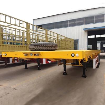 China Truck Trailer Hot Sale Semi Trailers 3 Axle 40 Foot Container Flatbed Trailer for sale for sale