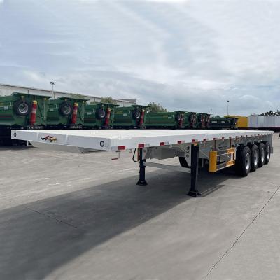 China Truck Trailer Brand New 3 Axle 4 Axle Flat Deck Trailers 40 Feet Flatbed Truck Trailer for sale