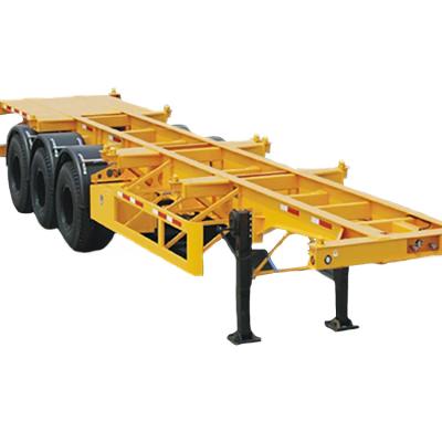 China Truck Trailer Lander 2 or 3 axles Semi Skeleton Trailer with Lock Chassis Box Storage Cargo Loader Tilt Container Trailers for sale